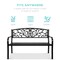 Best Choice Products Outdoor Steel Bench Garden Patio Porch Furniture w/ Floral Design Backrest